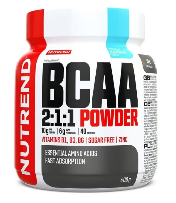 Nutrend BCAA 2:1:1 Powder Icy Blue Raspberry for Performance and Muscle Support 400g