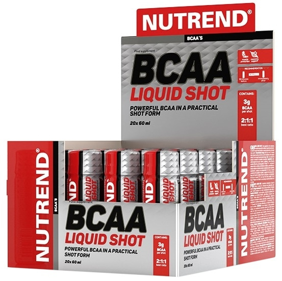 Nutrend BCAA Liquid Shot w Stosunku 2:1:1 na Wsparcie Mięśni 20 x 60ml