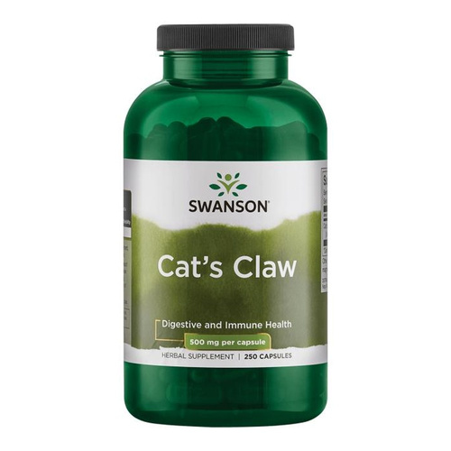 Swanson Cat's Claw 500mg Koci Pazur Wspomaga Układ Immunologiczny 250 Kapsułek