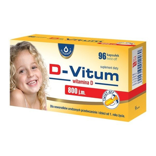 D - Vitum dla niemowląt 800j.m 96 kapsułek twist - off
