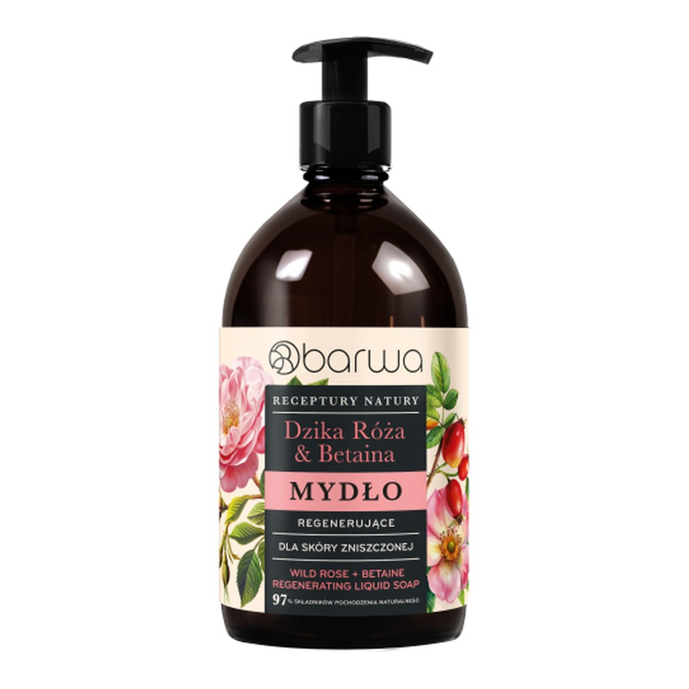 Barwa Recipes of Nature Regenerating Liquid Soap Wild Rose Betaine for Damaged Skin 480ml