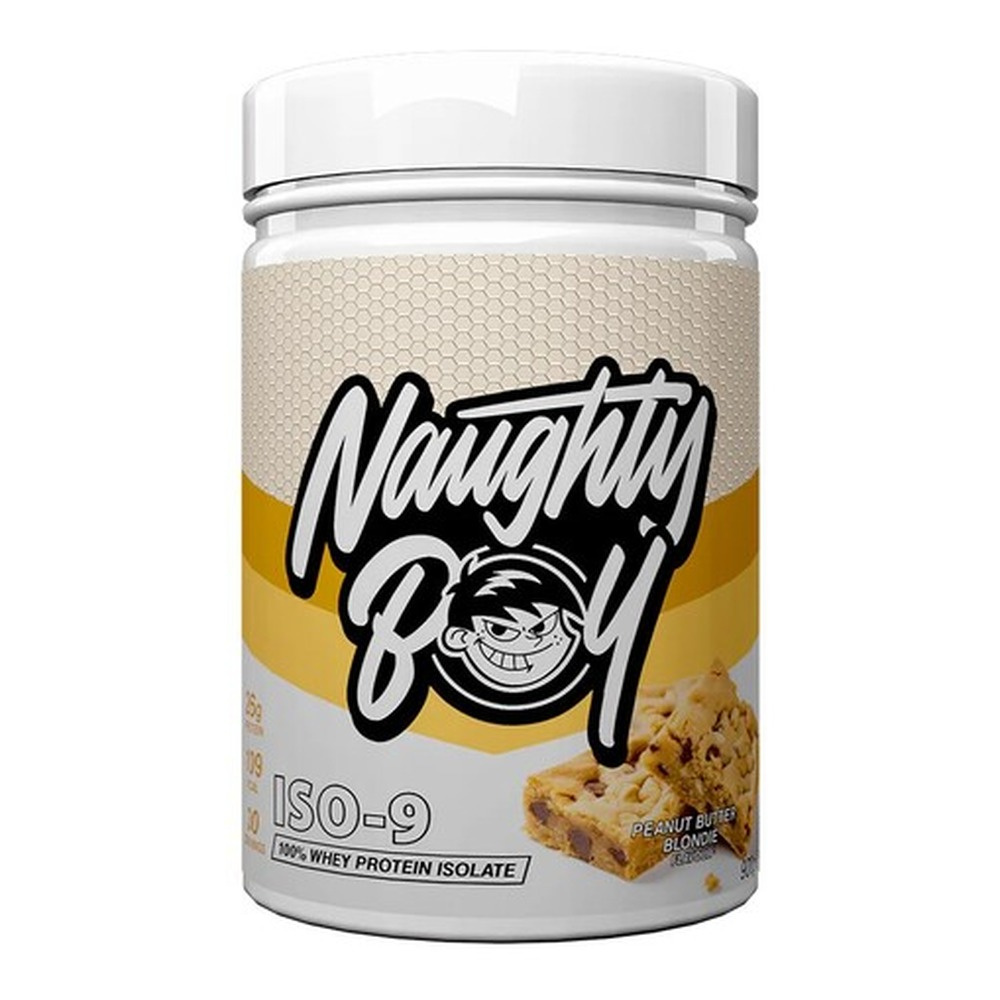 Naughty Boy Iso-9 Whey Protein Isolate for Muscle Growth and Recovery Peanut Butter Blondie 900g