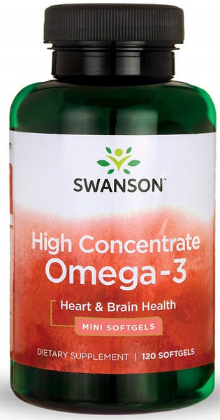 Swanson High Concentrate Omega-3 120 Kapsułek
