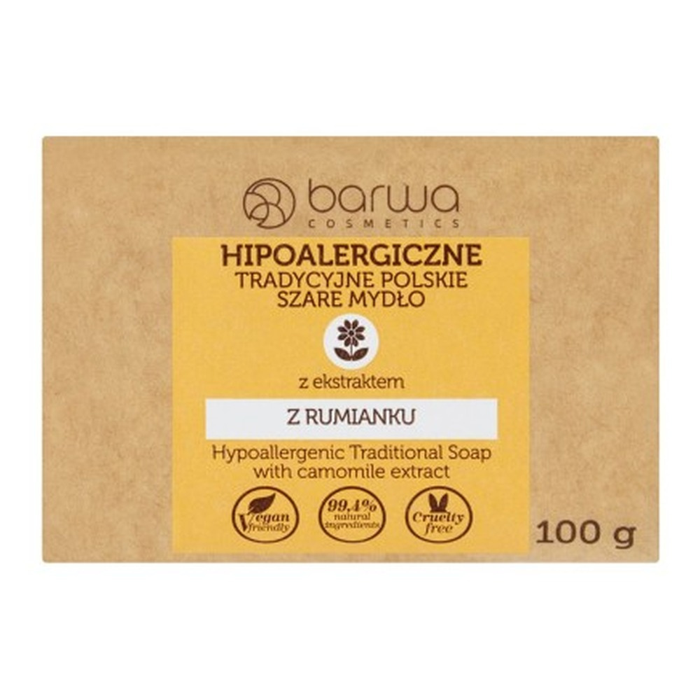 Barwa Hypoallergenic Traditional Polish Gray Soap with Chamomile Extract 100g