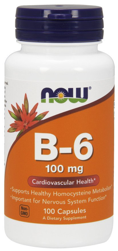 Now Foods Vitamin B-6 100mg Wspiera Układ Nerwowy 100 Kapsułek