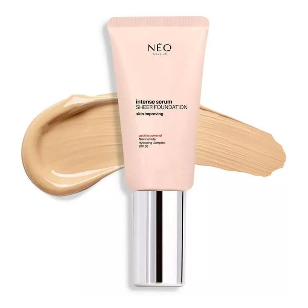 Neo Makeup Intense Serum Sheer SPF 30 Nawilżający Podkład Nr 3,5 Beige z Efektem Glass Skin 30ml 