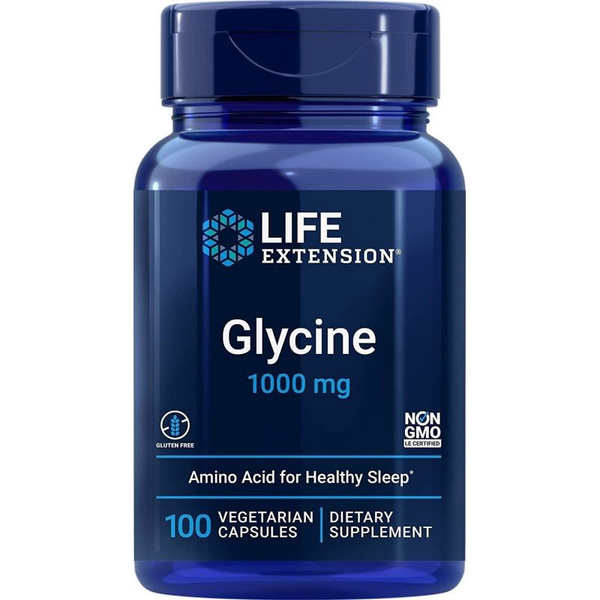 Life Extension Glycine 1000mg For Nervous System and Sleep Support 100 Vcaps