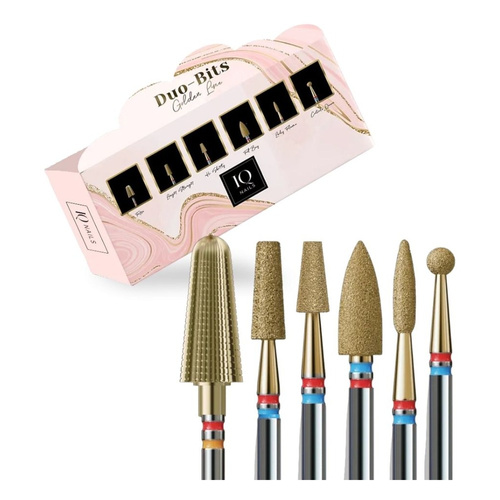 IQ Nails Zestaw Frezów Duofrez Golden Fine 6szt