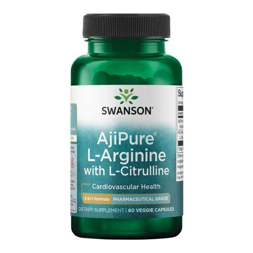 Swanson AjiPure L-Arginine with L-Citrulline 60 Vcapsules