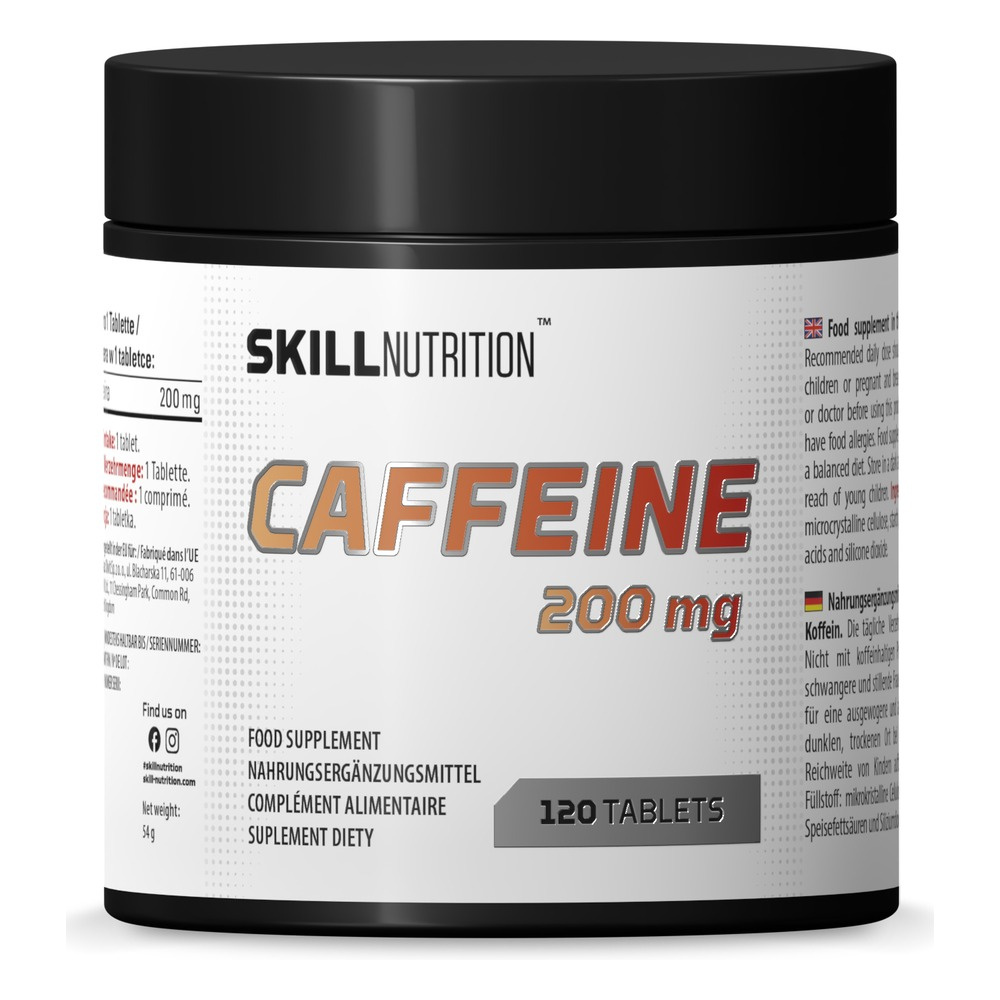 Skill Nutrition Kofeina 200mg na Energię i Skupienie 120 Tabletek