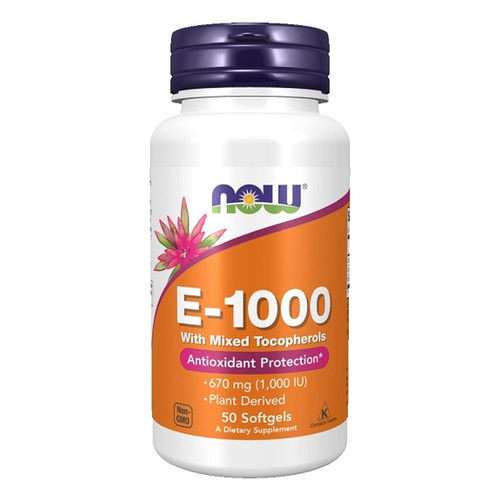 Now Foods Vitamin E-1000 Natural Mixed Tocopherols Supports Immunity 50 Softgels