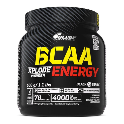 Olimp Nutrition BCAA Xplode Energy Aminokwasy w Proszku o Smaku Coli dla Sportowców 500g