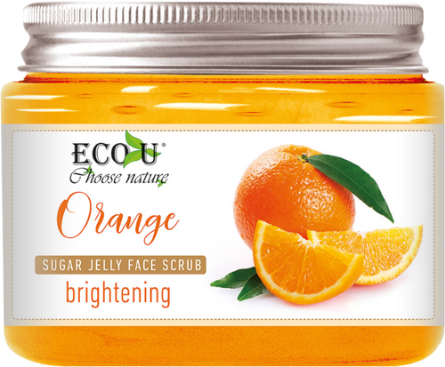 EcoU Pomarańcza Cukrowy Peeling Galaretka do Twarzy Rozjaśniający 140g