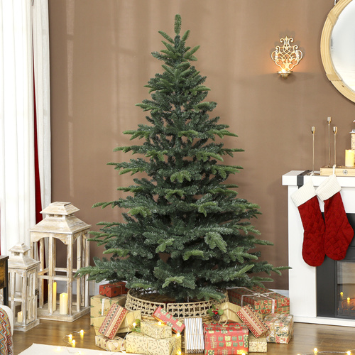 HOMCOM 6ft Artificial Christmas Tree with Realistic Branches, Easy Assembly - Green