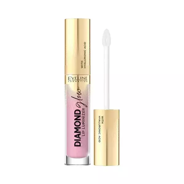 Eveline Diamond Glow Luminizer Błyszczyk do Ust z Kwasem Hialuronowym Nr 02 Mus Truskawkowy 4,5ml