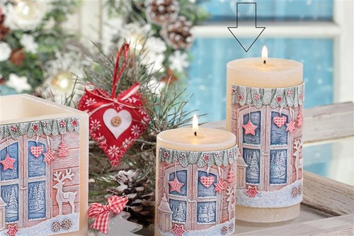 Charming Christmas candle, 70mm x 140mm