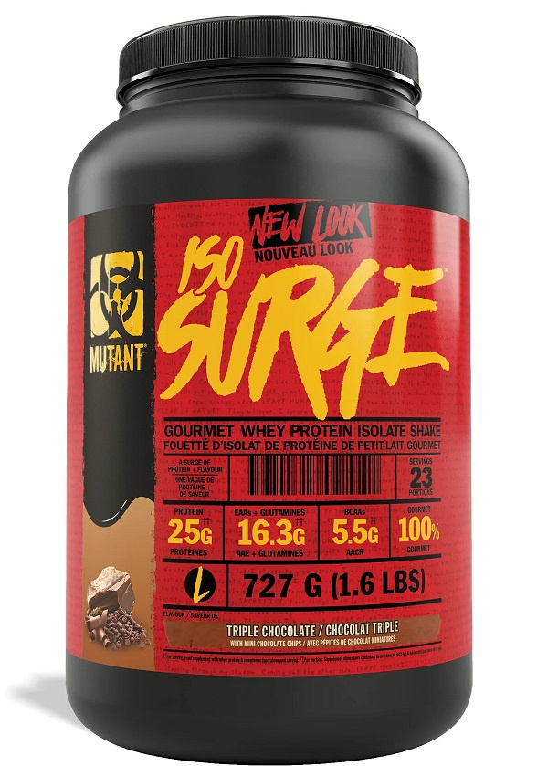 Mutant Iso Surge Izolat i Hydrolizat Białka Serwatkowego Potrójna Czekolada dla Sportowców 727g