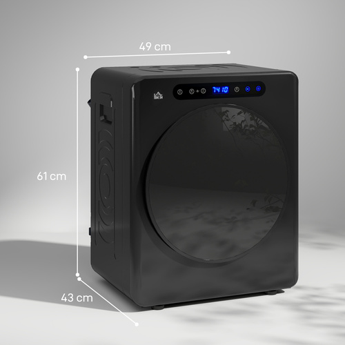 HOMCOM 4kg Compact 40-60℃ Tumble Dryer - Black
