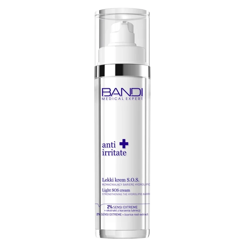 Bandi Anti Irritate Light S.O.S. Cream Strengthens the Hydrolipid Barrier for Sensitive and Irritated Skin 50ml