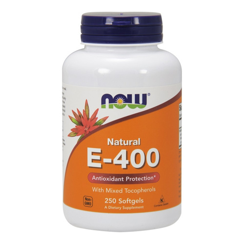 Now Foods Vitamin E-400 Natural Mixed Tocopherols Supports the Body's Immunity 250 Softgels