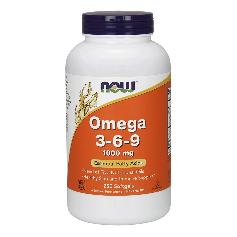 Now Foods Omega 3-6-9 1000mg Wspiera Pracę Układu Sercowo-Naczyniowego 250 Kapsułek Best Before 30.09.26