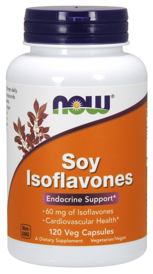 NOW Foods Soy Isoflavones 60 mg for Cardiovascular Health 120 Vcaps