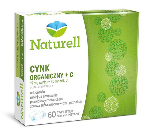 Naturell organic zinc + vitamin C, 60 tablets