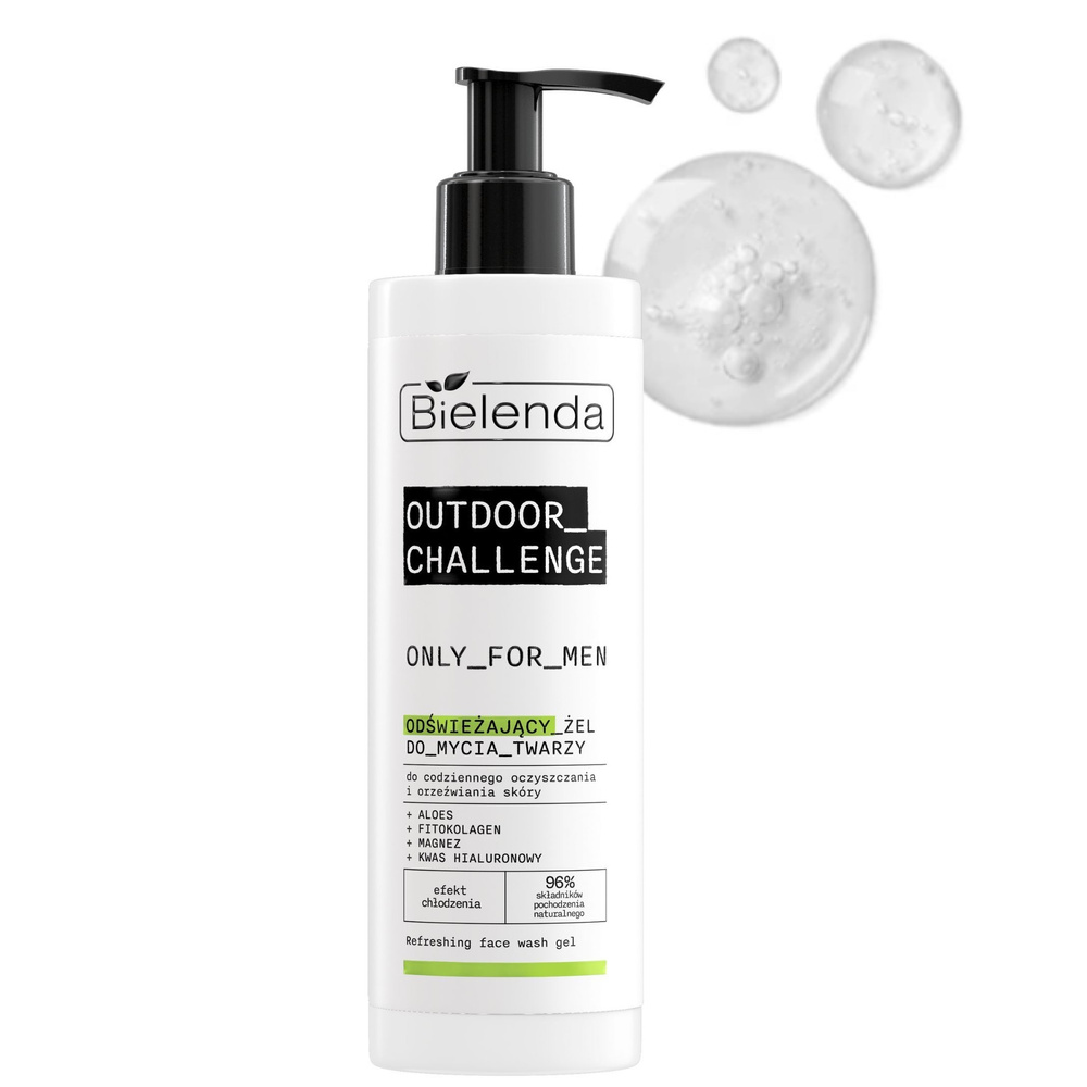 Bielenda Only for Men Outdoor Challenge Refreshing Face Wash Gel for All Skin Types 190ml