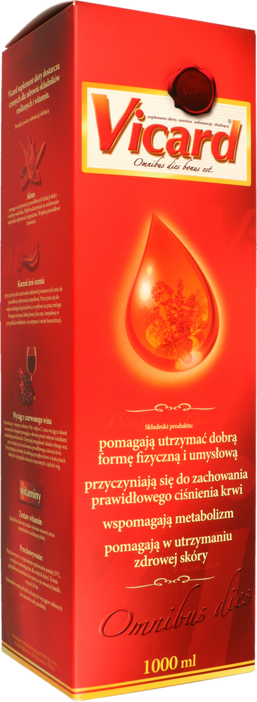 Aflofarm Vicard Płyn Kompleksowy Preparat Wzmacniający dla Witalności i Koncentracji 1000ml Best Before 30.11.25