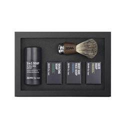 Zew for Men Barber’s Zestaw Golibrody Zestaw do Pielęgnacji dla Mężczyzny Pędzel do Golenia Mydło do Ciała Twarzy Włosów 3w1 4x85ml