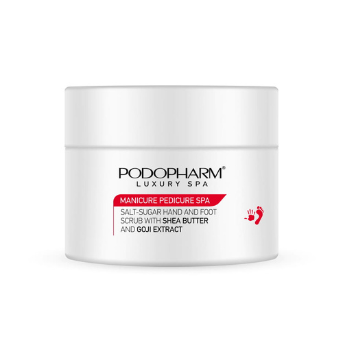 Podopharm Luxury Spa Peeling Solno-Cukrowy do Dłoni i Stóp z Masłem Shea i Goji dla Skóry Suchej Popękanej i Odwodnionej 300g