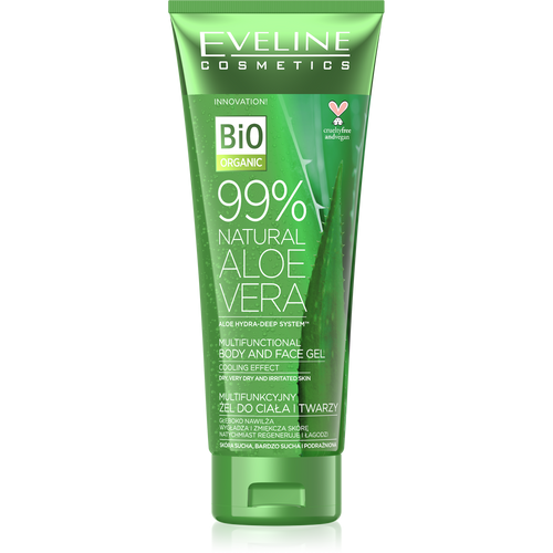 Eveline Natural Aloe Vera Multifunkcyjny Żel Aloesowy do Ciała i Twarzy 99% 250ml