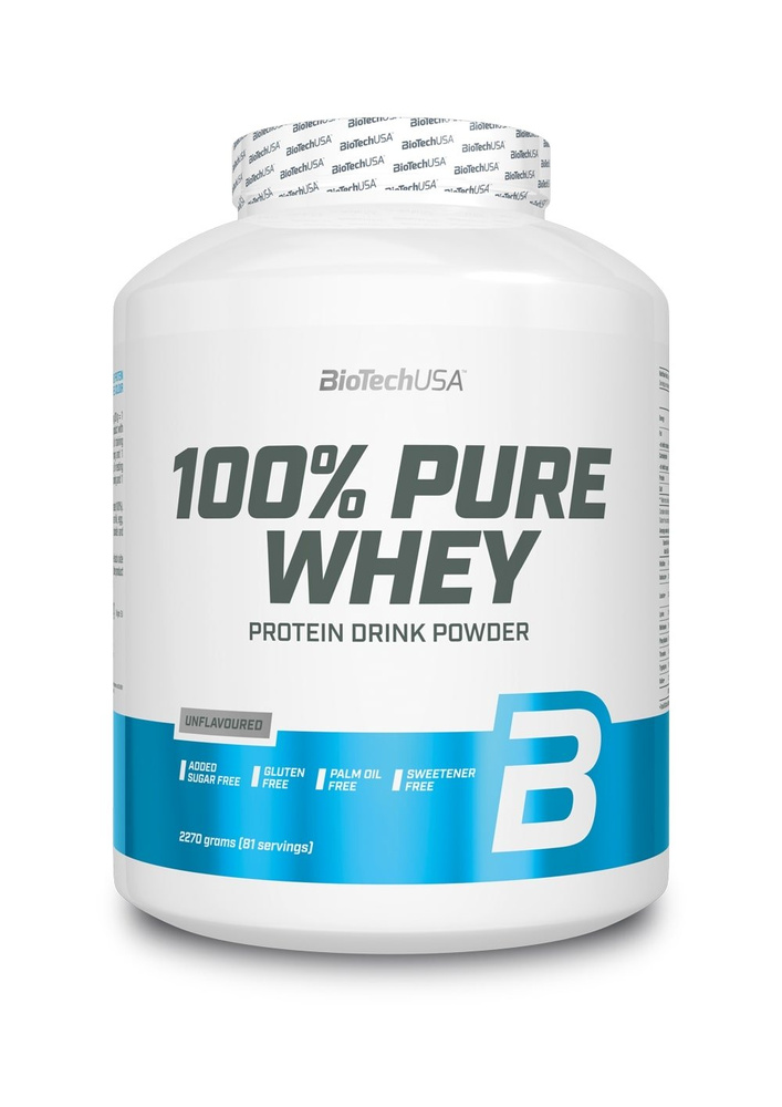 BioTechUSA 100% Pure Whey Bezsmakowe Białko Serwatkowe na Wzrost i Utrzymanie Mięśni 2270g