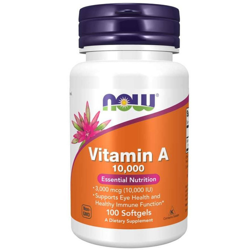 Now Foods Vitamin A 10 000 IU 100 Kapsułek
