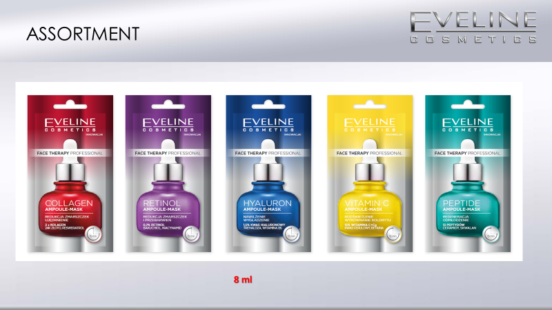 Eveline Face Therapy Professional Ampoule-Mask Collagen Ujędrniająca Maska w Kremie dla Skóry Dojrzałej i Zmęczonej 8ml