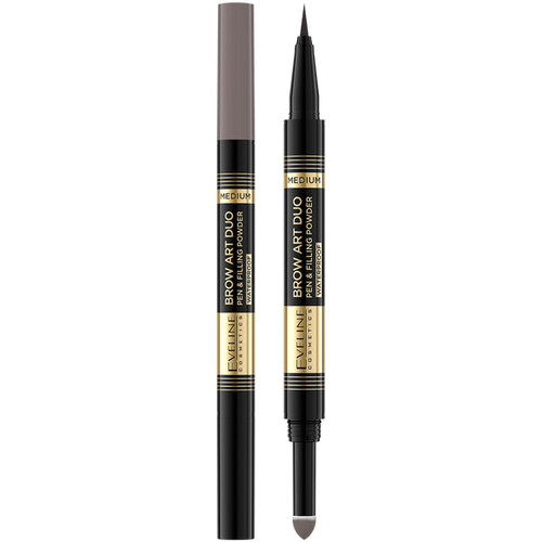 Eveline Brow Art Duo Pencil 2w1 Medium Precyzyjny Wielofunkcyjny Pisak z Pudrem do Brwi 8g