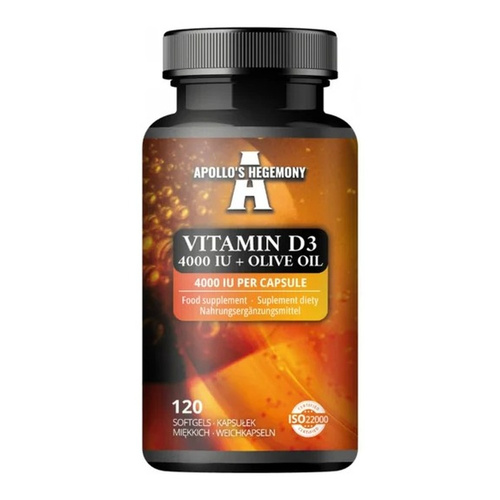 Apollo's Hegemony Witamina D3 4000IU z oliwą z oliwek 120 softgels
