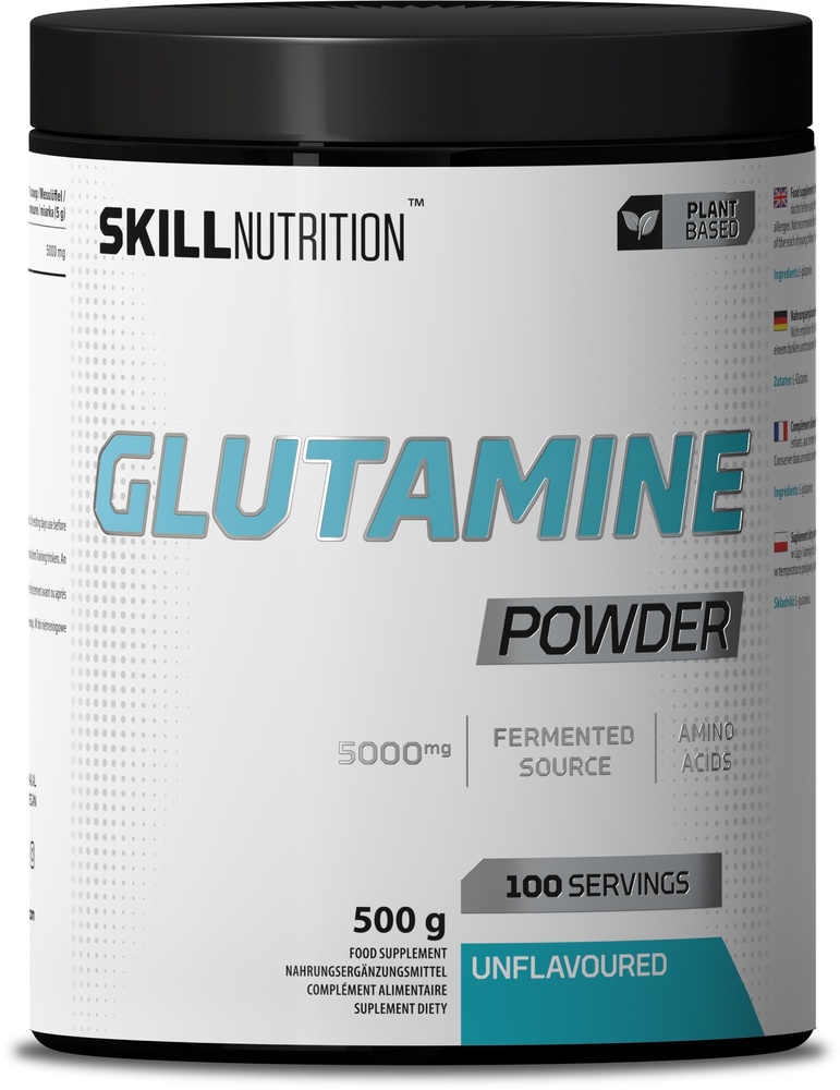 Skill Nutrition Glutamina w Proszku Bezsmakowa na Regenerację Mięśni 500g