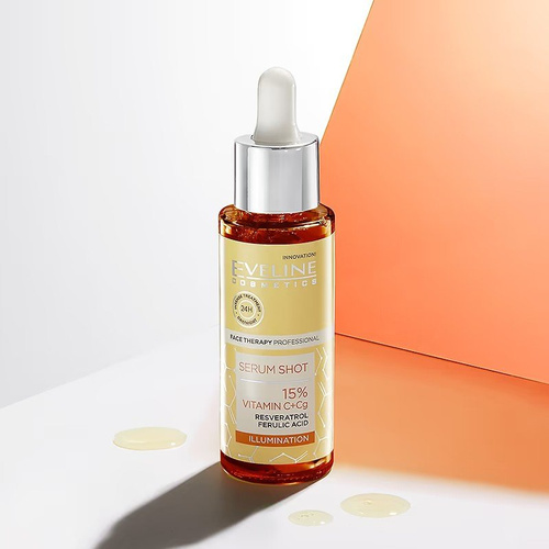 Eveline Serum Shot Kuracja Rozświetlająca 15% Witaminy C+Cg 30ml Best Before 10.12.26