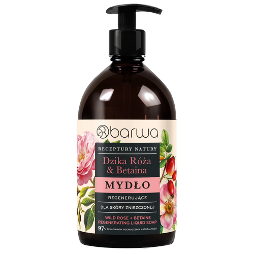 Barwa Recipes of Nature Regenerating Liquid Soap Wild Rose Betaine for Damaged Skin 480ml