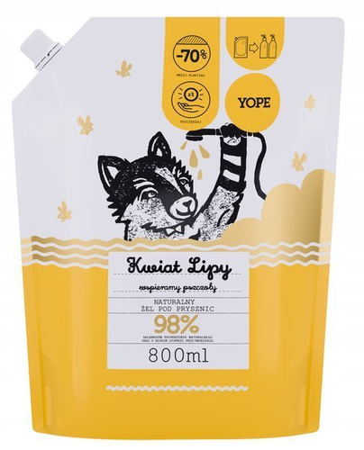 YOPE ŻEL pod prysznic Kwiat lipy, Zapas 800ml