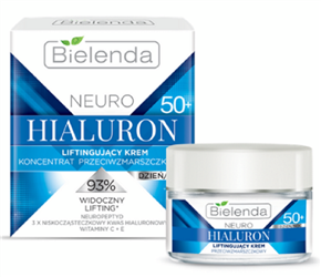 Bielenda Neuro Hialuron Liftingujący Krem Koncentrat 50+ na Dzień i na Noc 50ml Best Before 31.01.26