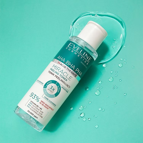 Eveline 3 X Acid Therapy AHA BHA PHA Miracle Tonik Peelingujący 110ml