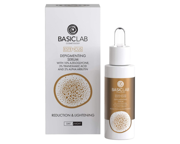 BasicLab Cosmetology Serum Redukujące Przebarwienia Ograniczenie i Rozjaśnienie na Dzień i na Noc 30ml