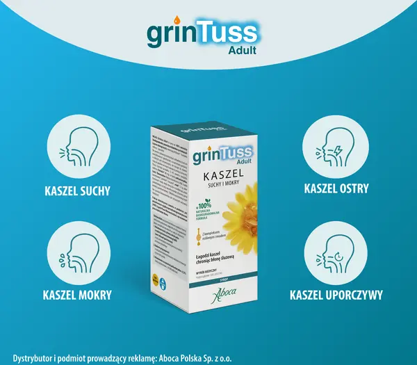 GrinTuss Adult Syrop na Kaszel Suchy i Mokry 128g