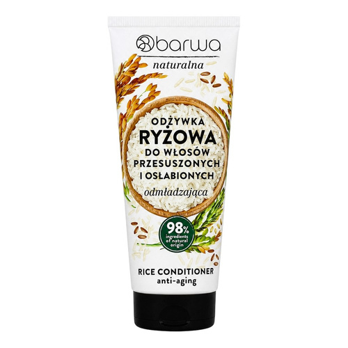 Barwa Naturalna Odmładzająca Odżywka Ryżowa w Tubie dla Włosów Osłabionych i Przesuszonych 200ml