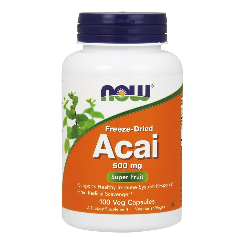 NOW Foods Acai 500mg Suplement Na Wsparcie Odporności 100 Kapsułek