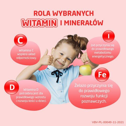 Vibovit Junior Vitamins + Iron Supports Child Development +4 Years 30 Pieces