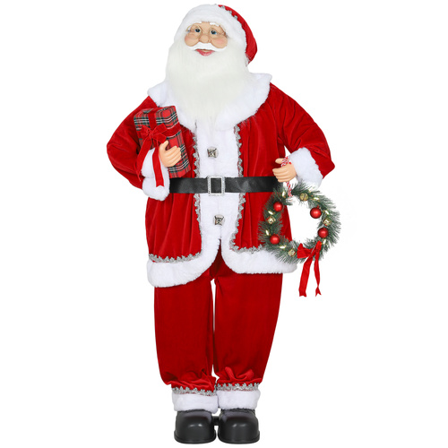HOMCOM Dancing Santa Claus with Gift and Wreath, Play Music