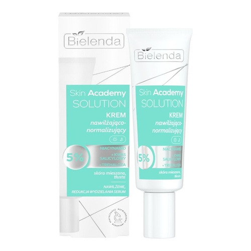 Bielenda Skin Academy Solution Nawilżająco - Normalizujący Krem 5% Niacynamid z Kwasem Salicylowym i Trehalozą dla Skóry Tłustej i Mieszanej na Dzień i na Noc 50ml
